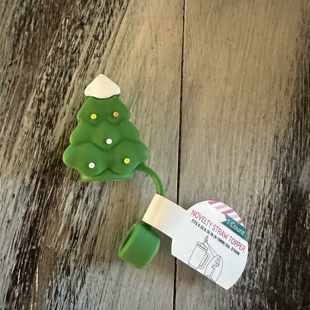 Straw topper green Christmas tree straw topper new straw topper